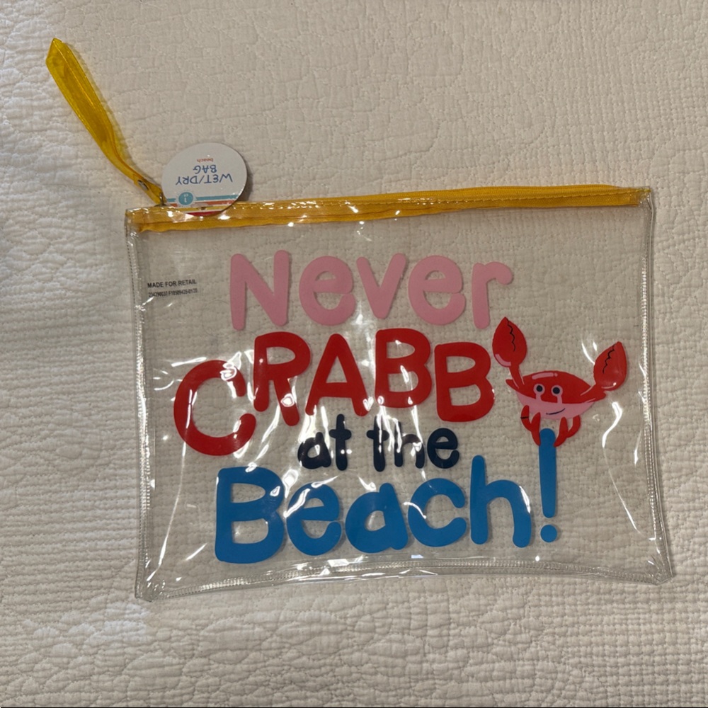 Target Kids Clear Beach Pouch with Red and Blue Text